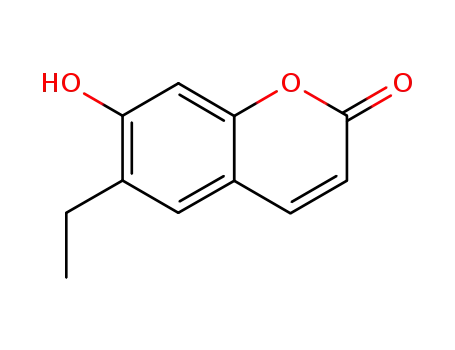Molecular Structure of 19345-81-4 (2H-1-Benzopyran-2-one, 6-ethyl-7-hydroxy-)