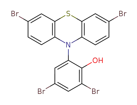 Molecular Structure of 89922-64-5 (10H-Phenothiazine, 3,7-dibromo-10-(3,5-dibromo-2-hydroxyphenyl)-)