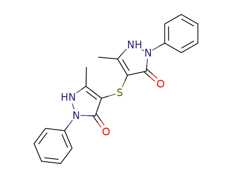 Molecular Structure of 116202-49-4 (3H-Pyrazol-3-one, 4,4'-thiobis[1,2-dihydro-5-methyl-2-phenyl-)