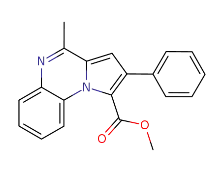 Molecular Structure of 111557-81-4 (Pyrrolo[1,2-a]quinoxaline-1-carboxylic acid, 4-methyl-2-phenyl-, methyl
ester)