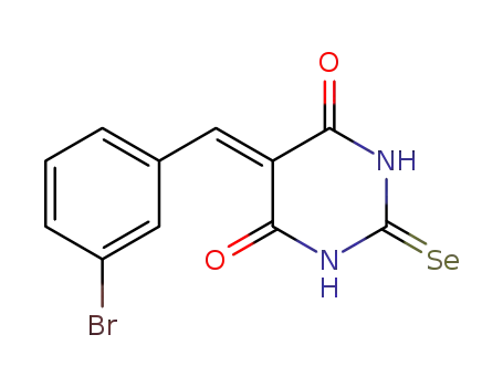 Molecular Structure of 89969-45-9 (4,6(1H,5H)-Pyrimidinedione,
5-[(3-bromophenyl)methylene]dihydro-2-selenoxo-)