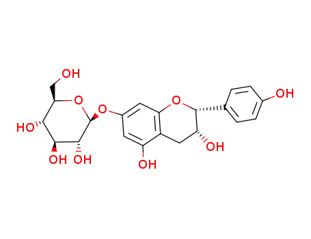 Molecular Structure of 126595-96-8 (b-D-Glucopyranoside,(2R,3R)-3,4-dihydro-3,5-dihydroxy-2-(4-hydroxyphenyl)-2H-1-benzopyran-7-yl)