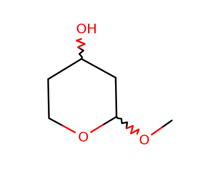 Molecular Structure of 111456-58-7 (2H-Pyran-4-ol, tetrahydro-2-methoxy-, cis-)