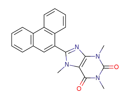 Molecular Structure of 99765-06-7 (3,7-Dihydro-1,3,7-trimethyl-8-(9-phenanthryl)-1H-purin-2,6-dion)