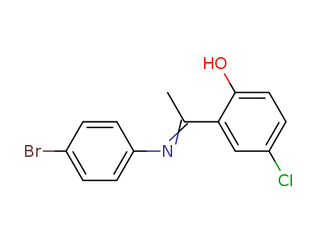 Molecular Structure of 105533-45-7 (Phenol, 2-[1-[(4-bromophenyl)imino]ethyl]-4-chloro-)