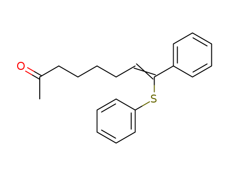 Molecular Structure of 106112-55-4 (7-Octen-2-one, 8-phenyl-8-(phenylthio)-, (E)-)