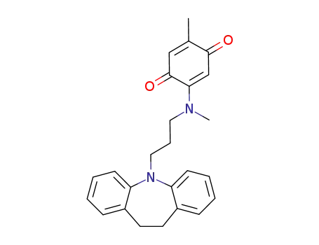 Molecular Structure of 108141-73-7 (5-Methyl-2-<N-methyl-3-(10,11-dihydro-5H-dibenzo<b,f>azepin-5-yl)propylamino>-1,4-benzochinon)