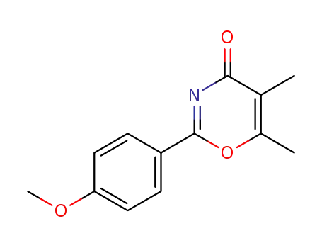 Molecular Structure of 90062-27-4 (4H-1,3-Oxazin-4-one, 2-(4-methoxyphenyl)-5,6-dimethyl-)