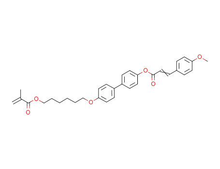 Molecular Structure of 392699-62-6 (2-Propenoic acid, 2-methyl-,
6-[[4'-[[3-(4-methoxyphenyl)-1-oxo-2-propenyl]oxy][1,1'-biphenyl]-4-yl]oxy
]hexyl ester)