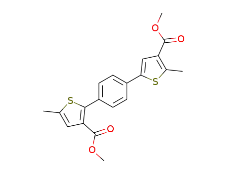 Molecular Structure of 110699-50-8 (3-Thiophenecarboxylic acid,
2-[4-[4-(methoxycarbonyl)-5-methyl-2-thienyl]phenyl]-5-methyl-, methyl
ester)
