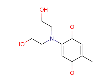 Molecular Structure of 2158-90-9 (2,5-Cyclohexadiene-1,4-dione, 2-[bis(2-hydroxyethyl)amino]-5-methyl-)