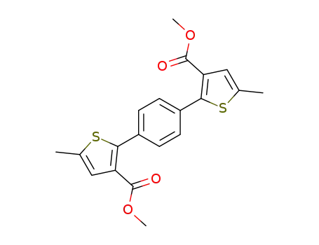 Molecular Structure of 110699-49-5 (3-Thiophenecarboxylic acid, 2,2'-(1,4-phenylene)bis[5-methyl-, dimethyl
ester)
