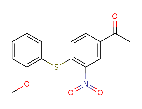 Molecular Structure of 19688-46-1 (Ethanone, 1-[4-[(2-methoxyphenyl)thio]-3-nitrophenyl]-)