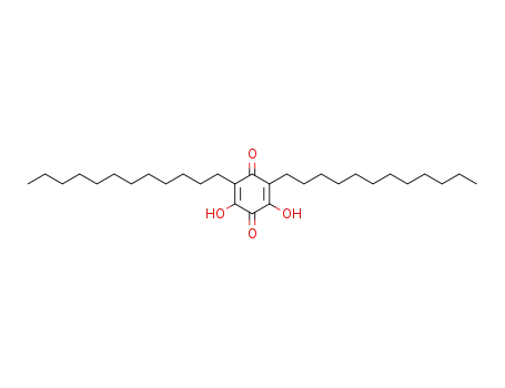 Molecular Structure of 42070-25-7 (2,5-Cyclohexadiene-1,4-dione, 2,6-didodecyl-3,5-dihydroxy-)