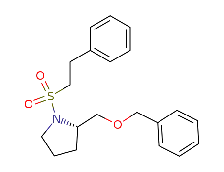 Molecular Structure of 89598-11-8 (Pyrrolidine, 1-[(2-phenylethyl)sulfonyl]-2-[(phenylmethoxy)methyl]-, (S)-)