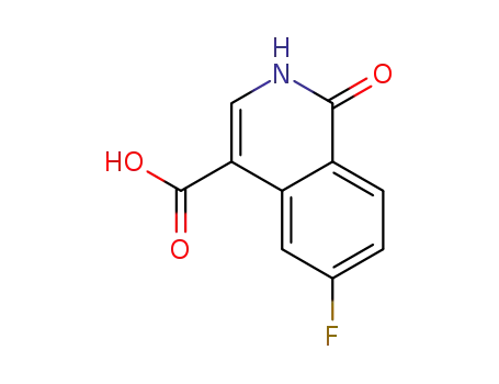 Molecular Structure of 583880-88-0 (4-Isoquinolinecarboxylic acid, 6-fluoro-1,2-dihydro-1-oxo-)