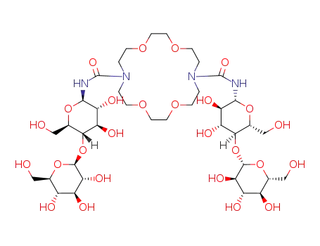 Molecular Structure of 1182838-47-6 (1,10-N,N'-bis-(β-D-ureidocellobiosyl)-4,7,13,16-tetraoxa-1,10-diazacyclooctadecane)