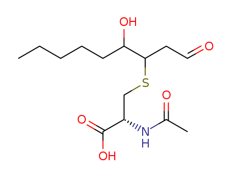 Molecular Structure of 142784-54-1 (L-Cysteine, N-acetyl-S-[2-hydroxy-1-(2-oxoethyl)heptyl]-)