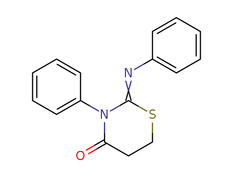 Molecular Structure of 7196-87-4 (4H-1,3-Thiazin-4-one, tetrahydro-3-phenyl-2-(phenylimino)-)