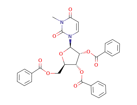Molecular Structure of 137653-62-4 (Uridine, 3-methyl-, 2',3',5'-tribenzoate)