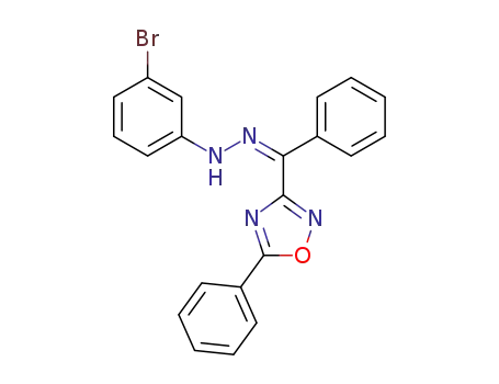 Molecular Structure of 80815-92-5 (Methanone, phenyl(5-phenyl-1,2,4-oxadiazol-3-yl)-,
(3-bromophenyl)hydrazone, (1Z)-)