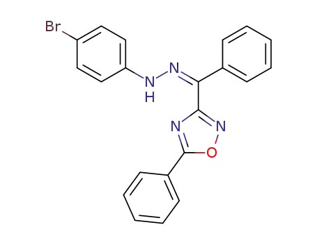 Molecular Structure of 80815-90-3 (Methanone, phenyl(5-phenyl-1,2,4-oxadiazol-3-yl)-,
(4-bromophenyl)hydrazone, (1Z)-)