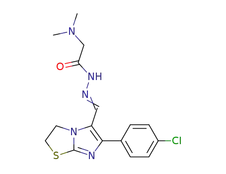 Molecular Structure of 102410-38-8 (Glycine, N,N-dimethyl-,[[6-(4-chlorophenyl)-2,3-dihydroimidazo[2,1-b]thiazol-5-yl]methylene]hydrazide(9CI))