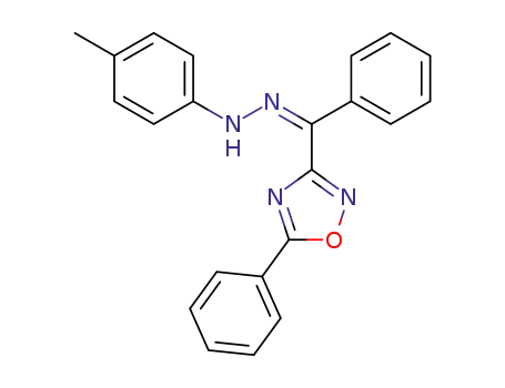 Molecular Structure of 80815-86-7 (Methanone, phenyl(5-phenyl-1,2,4-oxadiazol-3-yl)-,
(4-methylphenyl)hydrazone, (1Z)-)
