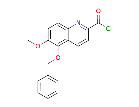 Molecular Structure of 88685-87-4 (2-Quinolinecarbonyl chloride, 6-methoxy-5-(phenylmethoxy)-)