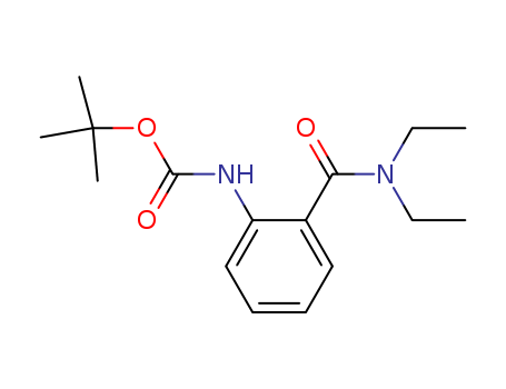 Molecular Structure of 144303-97-9 (Carbamic acid, [2-[(diethylamino)carbonyl]phenyl]-, 1,1-dimethylethyl
ester)