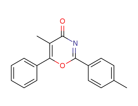 Molecular Structure of 90062-25-2 (4H-1,3-Oxazin-4-one, 5-methyl-2-(4-methylphenyl)-6-phenyl-)