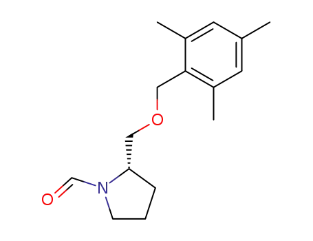 Molecular Structure of 89597-95-5 (1-Pyrrolidinecarboxaldehyde,
2-[[(2,4,6-trimethylphenyl)methoxy]methyl]-, (S)-)