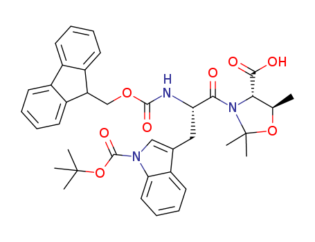 (5R)-3-[(2S)-3-[1-[(1,1-Dimethylethoxy)carbonyl]-1H-indol-3-yl]-2-[[(9H-fluoren-9-ylmethoxy)carbonyl]amino]-1-oxopropyl]-2,2,5-trimethyl-4-oxazolidinecarboxylic acid