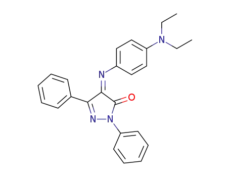 Molecular Structure of 118717-23-0 (3H-Pyrazol-3-one,
4-[[4-(diethylamino)phenyl]imino]-2,4-dihydro-2,5-diphenyl-)
