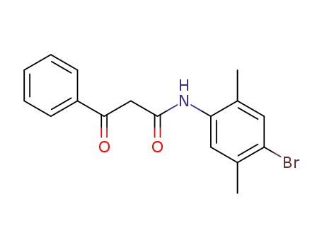 Molecular Structure of 55423-46-6 (Benzenepropanamide, N-(4-bromo-2,5-dimethylphenyl)-b-oxo-)