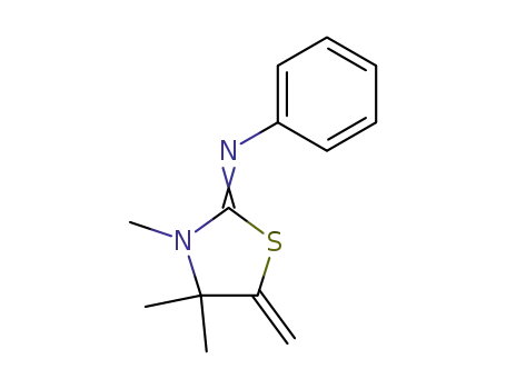Molecular Structure of 59000-09-8 (Benzenamine, N-(3,4,4-trimethyl-5-methylene-2-thiazolidinylidene)-)
