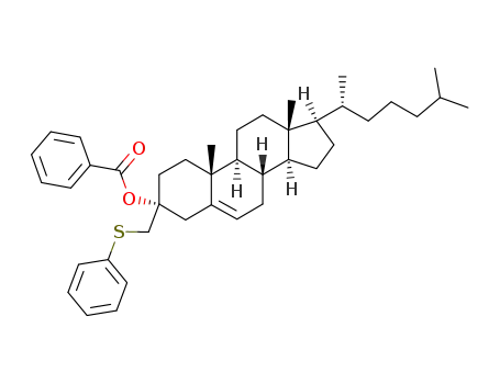 Benzoic acid (3R,8S,9S,10R,13R,14S,17R)-17-((R)-1,5-dimethyl-hexyl)-10,13-dimethyl-3-phenylsulfanylmethyl-2,3,4,7,8,9,10,11,12,13,14,15,16,17-tetradecahydro-1H-cyclopenta[a]phenanthren-3-yl ester