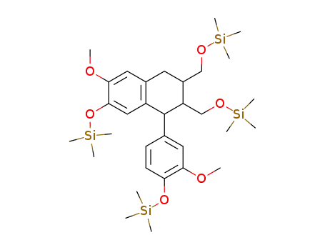 6-Methoxy-1-(3-methoxy-4-trimethylsilanyloxy-phenyl)-7-trimethylsilanyloxy-2,3-bis-trimethylsilanyloxymethyl-1,2,3,4-tetrahydro-naphthalene