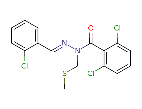 Molecular Structure of 90017-15-5 (Benzoic acid, 2,6-dichloro-,
[(2-chlorophenyl)methylene][(methylthio)methyl]hydrazide)