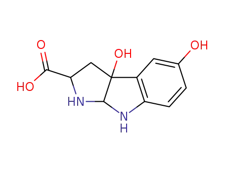 Molecular Structure of 89838-30-2 (Pyrrolo[2,3-b]indole-2-carboxylic acid,
1,2,3,3a,8,8a-hexahydro-3a,5-dihydroxy-)