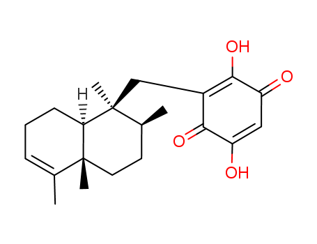Molecular Structure of 114019-20-4 (2,5-Cyclohexadiene-1,4-dione,2,5-dihydroxy-3-[[(1R,2S,4aS,8aS)-1,2,3,4,4a,7,8,8a-octahydro-1,2,4a,5-tetramethyl-1-naphthalenyl]methyl]-)