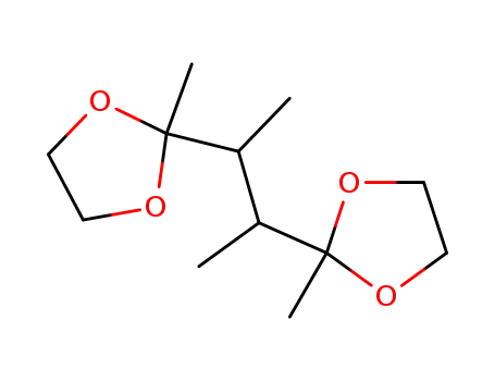 Molecular Structure of 85796-36-7 (1,3-Dioxolane, 2,2'-(1,2-dimethyl-1,2-ethanediyl)bis[2-methyl-)