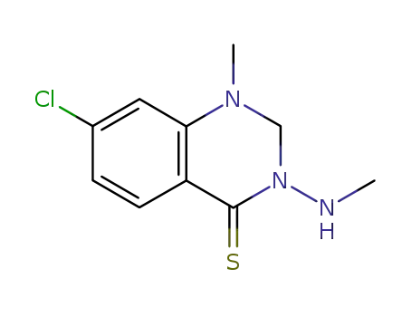 Molecular Structure of 90070-30-7 (4(1H)-Quinazolinethione,
7-chloro-2,3-dihydro-1-methyl-3-(methylamino)-)