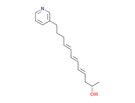 Molecular Structure of 147391-85-3 (4,6,8-Dodecatrien-2-ol,12-(3-pyridinyl)-, (2S,4E,6E,8E)-)