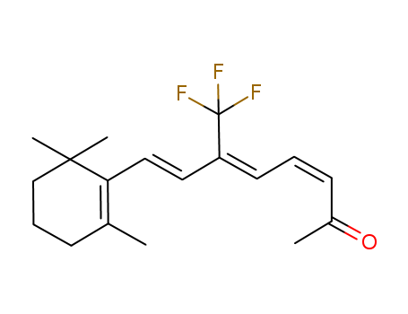 Molecular Structure of 111545-49-4 (3,5,7-Octatrien-2-one,
6-(trifluoromethyl)-8-(2,6,6-trimethyl-1-cyclohexen-1-yl)-, (Z,Z,E)-)