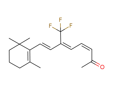 Molecular Structure of 111545-49-4 (3,5,7-Octatrien-2-one,
6-(trifluoromethyl)-8-(2,6,6-trimethyl-1-cyclohexen-1-yl)-, (Z,Z,E)-)
