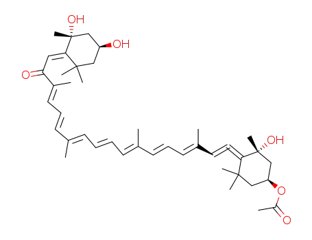 â,â-Carotene,3'-(acetyloxy)-6',7'-didehydro-5,- 5',6',8-tetrahydro-3,5,5'-trihydroxy-8-oxo-,(3S,3'S,5R,5'R,6'R)- 