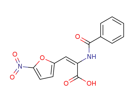 Molecular Structure of 138579-64-3 (2-Propenoic acid, 2-(benzoylamino)-3-(5-nitro-2-furanyl)-, (Z)-)