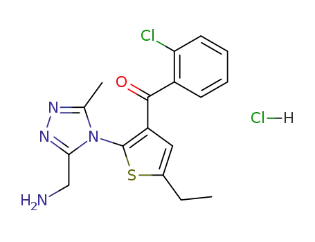 3-aminomethyl-4-<3-(o-chlorobenzoyl)-5-ethylthiophen-2-yl>-5-methyl-4H-1,2,4-triazole hydrochloride