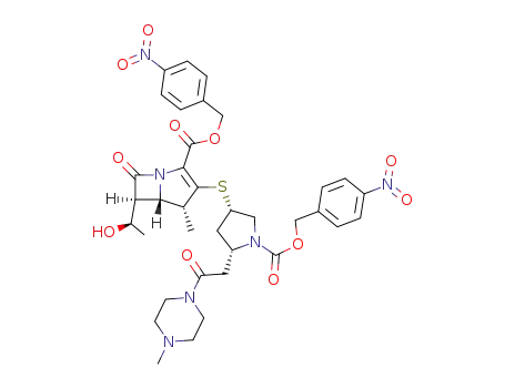 (4R,5S,6S)-6-((R)-1-Hydroxy-ethyl)-4-methyl-3-[(3S,5R)-5-[2-(4-methyl-piperazin-1-yl)-2-oxo-ethyl]-1-(4-nitro-benzyloxycarbonyl)-pyrrolidin-3-ylsulfanyl]-7-oxo-1-aza-bicyclo[3.2.0]hept-2-ene-2-carboxylic acid 4-nitro-benzyl ester